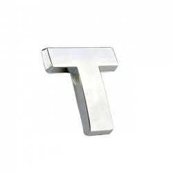 Auto Gs Αυτοκόλλητο Γράμμα Χρωμίου 3D "T" 2.7x2.5cm 1 Τεμάχιο