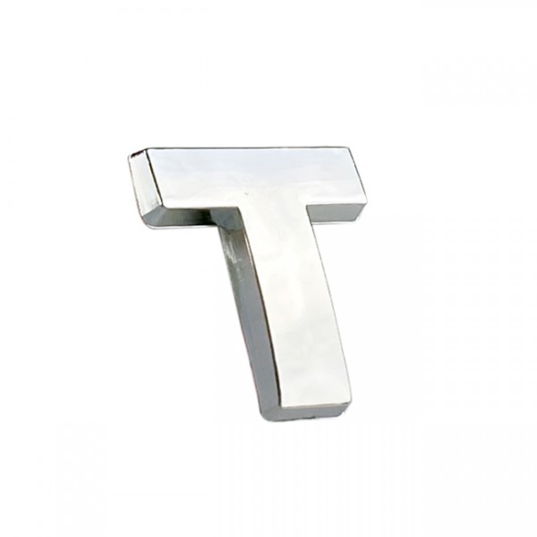 Auto Gs Αυτοκόλλητο Γράμμα Χρωμίου 3D "T" 2.7x2.5cm 1 Τεμάχιο