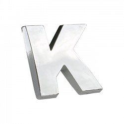 Auto Gs Αυτοκόλλητο Γράμμα Χρωμίου 3D "K" 2.7x2.5cm 1 Τεμάχιο