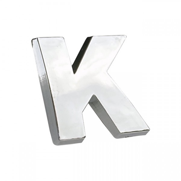 Auto Gs Αυτοκόλλητο Γράμμα Χρωμίου 3D "K" 2.7x2.5cm 1 Τεμάχιο