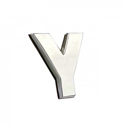Auto Gs Αυτοκόλλητο Γράμμα Χρωμίου 3D "Y" 2.7x2.5cm 1 Τεμάχιο