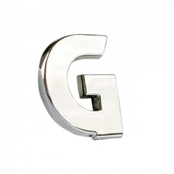 Auto Gs Αυτοκόλλητο Γράμμα Χρωμίου 3D "G" 2.7x2.5cm 1 Τεμάχιο