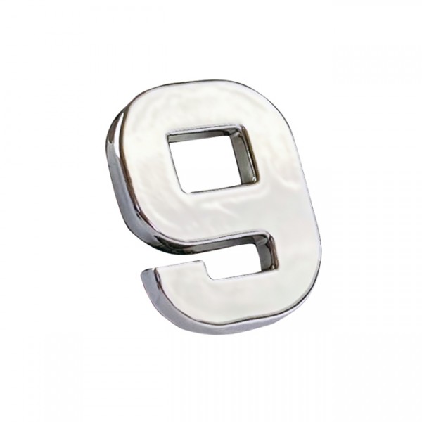 Auto Gs Αυτοκόλλητο Γράμμα Χρωμίου 3D "9" 2.7x2.5cm 1 Τεμάχιο