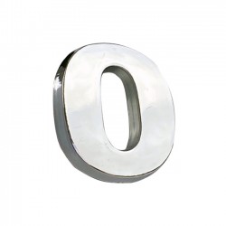 Auto Gs Αυτοκόλλητο Γράμμα Χρωμίου 3D "0" 2.7x2.5cm 1 Τεμάχιο