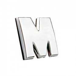 Auto Gs Αυτοκόλλητο Γράμμα Χρωμίου 3D "M" 2.7x2.5cm 1 Τεμάχιο