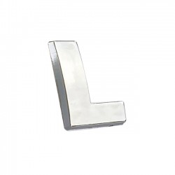 Auto Gs Αυτοκόλλητο Γράμμα Χρωμίου 3D "L" 2.7x2.5cm 1 Τεμάχιο