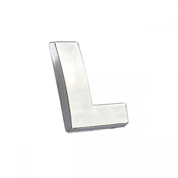 Auto Gs Αυτοκόλλητο Γράμμα Χρωμίου 3D "L" 2.7x2.5cm 1 Τεμάχιο