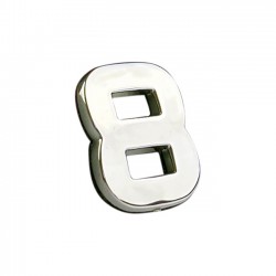 Auto Gs Αυτοκόλλητο Γράμμα Χρωμίου 3D "8" 2.7x2.5cm 1 Τεμάχιο