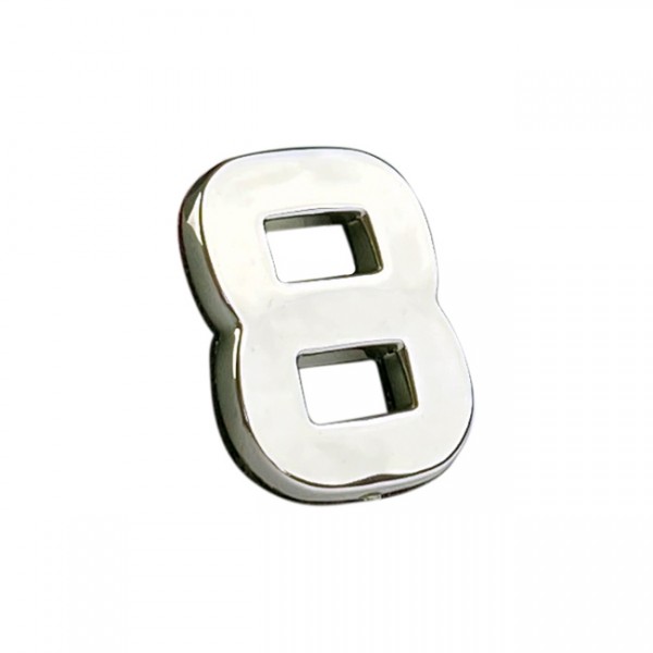 Auto Gs Αυτοκόλλητο Γράμμα Χρωμίου 3D "8" 2.7x2.5cm 1 Τεμάχιο