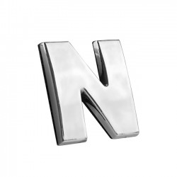 Auto Gs Αυτοκόλλητο Γράμμα Χρωμίου 3D "N" 2.7x2.5cm 1 Τεμάχιο