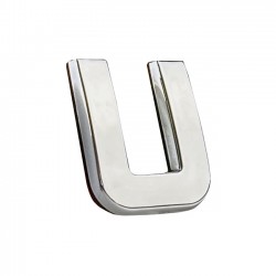 Auto Gs Αυτοκόλλητο Γράμμα Χρωμίου 3D "U" 2.7x2.5cm 1 Τεμάχιο