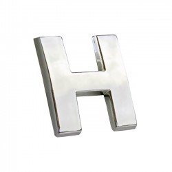 Auto Gs Αυτοκόλλητο Γράμμα Χρωμίου 3D "H" 2.7x2.5cm 1 Τεμάχιο