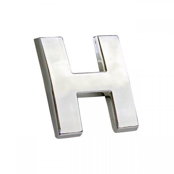 Auto Gs Αυτοκόλλητο Γράμμα Χρωμίου 3D "H" 2.7x2.5cm 1 Τεμάχιο