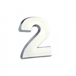 Auto Gs Αυτοκόλλητο Γράμμα Χρωμίου 3D "2" 2.7x2.5cm 1 Τεμάχιο