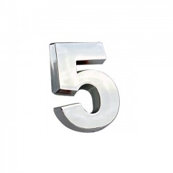 Auto Gs Αυτοκόλλητο Γράμμα Χρωμίου 3D "5" 2.7x2.5cm 1 Τεμάχιο