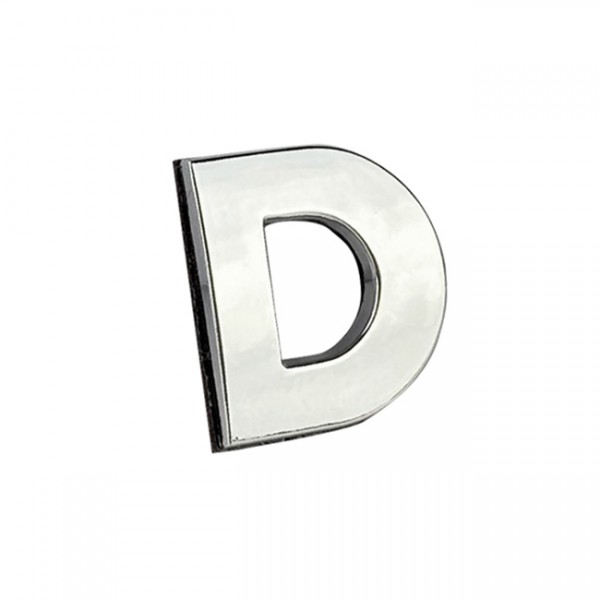 Auto Gs Αυτοκόλλητο Γράμμα Χρωμίου 3D "D" 2.7x2.5cm 1 Τεμάχιο