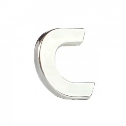 Auto Gs Αυτοκόλλητο Γράμμα Χρωμίου 3D "C" 2.7x2.5cm 1 Τεμάχιο