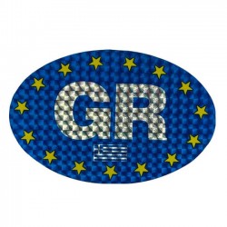 Auto Gs Αυτοκόλλητο Σήμα "GR" Με Αστέρια Οβάλ Πρίσμα 10.5x7cm 1Τμχ