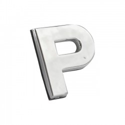 Auto Gs Αυτοκόλλητο Γράμμα Χρωμίου 3D "P" 2.7x2.5cm 1 Τεμάχιο