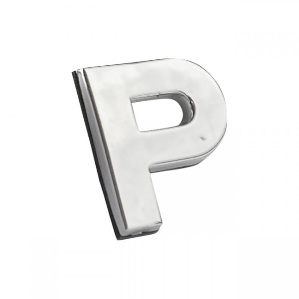 Auto Gs Αυτοκόλλητο Γράμμα Χρωμίου 3D "P" 2.7x2.5cm 1 Τεμάχιο