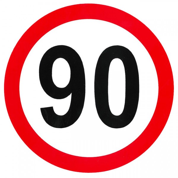 Auto Gs Αυτοκόλλητο Σήμα Όριο Ταχύτητας "90" 15cm 1Τμχ