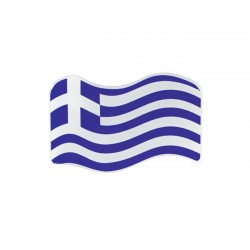 Auto Gs Αυτοκόλλητη Ελληνική Σημαία Κυματιστή Σμάλτο 5x2.5cm 1Τμχ