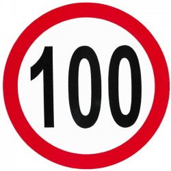 Auto Gs Αυτοκόλλητο Σήμα Όριο Ταχύτητας "100" 15cm 1Τμχ