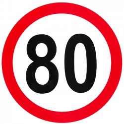 Auto Gs Αυτοκόλλητο Σήμα Όριο Ταχύτητας "80" 15cm 1Τμχ