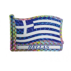 Auto Gs Αυτοκόλλητη Ελληνική Σημαία "Hellas" Πρίσμα 6x7.5cm 1Τμχ