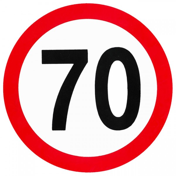 Auto Gs Αυτοκόλλητο Σήμα Όριο Ταχύτητας "70" 15cm 1Τμχ
