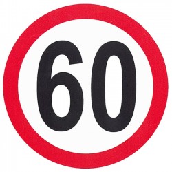 Auto Gs Αυτοκόλλητο Σήμα Όριο Ταχύτητας "60" 15cm 1Τμχ