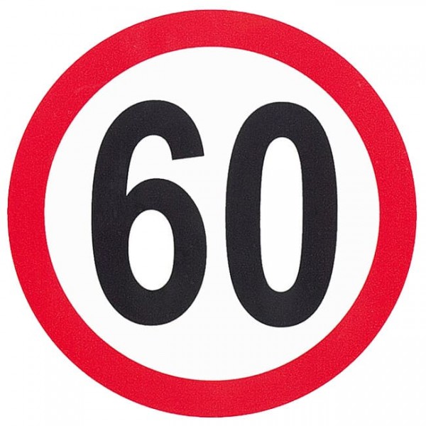 Auto Gs Αυτοκόλλητο Σήμα Όριο Ταχύτητας "60" 15cm 1Τμχ
