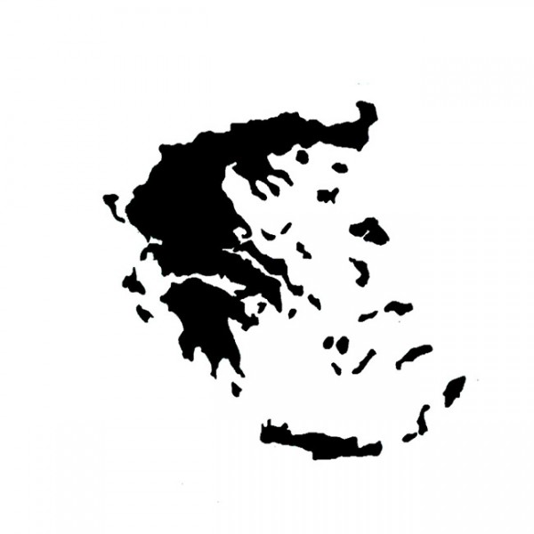Auto Gs Αυτοκόλλητος Χάρτης Ελλάδα Μαύρος 11x9cm 1Τμχ