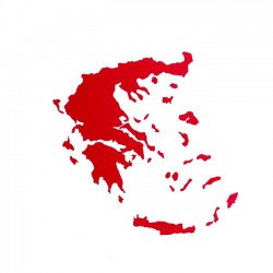 Auto Gs Αυτοκόλλητος Χάρτης Ελλάδα Κόκκινος 11x9cm 1Τμχ