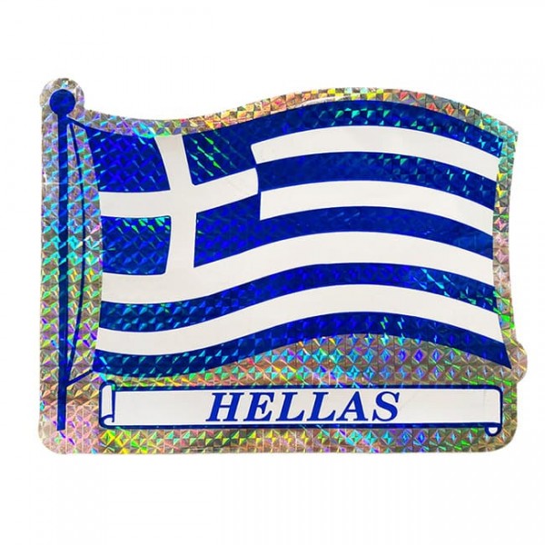 Auto Gs Αυτοκόλλητη Ελληνική Σημαία Κυματιστή "Hellas" Πρίσμα 15x11.7cm 1Τμχ