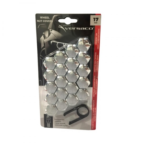 Versaco Καπάκια Για Μπουλόνια Χρωμίου 17mm Σετ 20 Τεμάχια