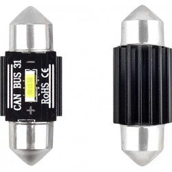 Amio LED CANBUS C5W/C10W/C3W 31mm 5600K Ψυχρό Λευκο 12V/24V 2τμχ