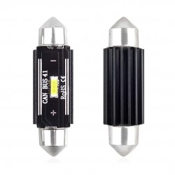 Amio LED CANBUS C5W/C10W/C3W 41mm 5600K Ψυχρό Λευκο 12V/24V 2τμχ