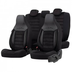 Otom Καλύμματα Αυτοκινήτου Comfortline City Design Universal Σετ Εμπρός / Πίσω Με Ενσωματωμένα Προσκέφαλα Μαύρο CMF-209CTY 11 Τεμαχίων