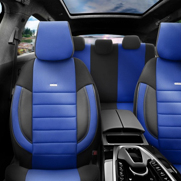 Otom Καλύμματα Αυτοκινήτου Orthopedic Design Full Σετ Εμπρός / Πίσω Μπλέ-Μαύρο PRO-107 11 Τεμαχίων