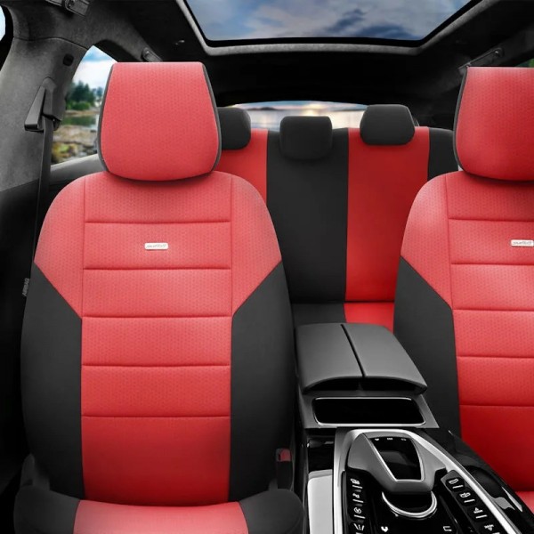 Otom Καλύμματα Αυτοκινήτου Modern Design Full Σετ Εμπρός / Πίσω Κόκκινο-Μαύρο ONE-104 10 Τεμαχίων