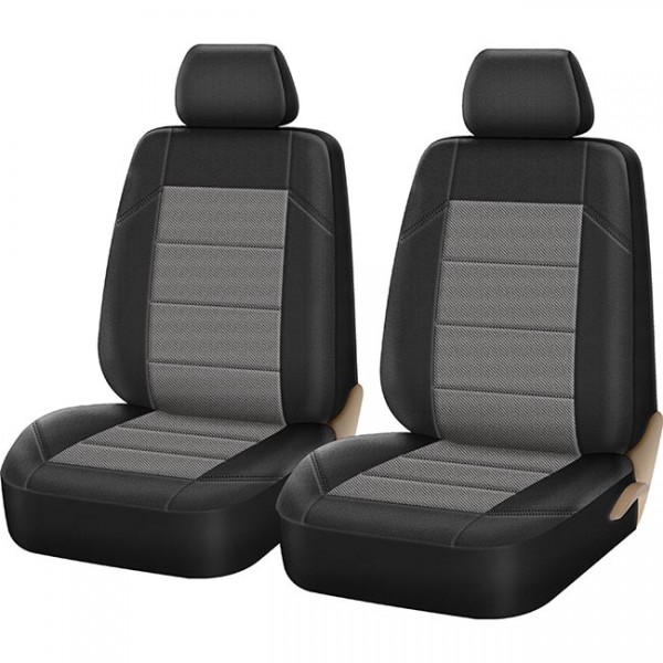 Auto Gs Καλύμματα Αυτοκινήτου Super Fit All In One Μαύρο-Γκρι Ζευγάρι (4 Τεμάχια)