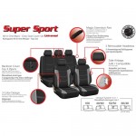 Auto Gs Καλύμματα Αυτοκινήτου Super Sport All In One Μαύρο-Γκρι Σετ (11 Τεμάχια)