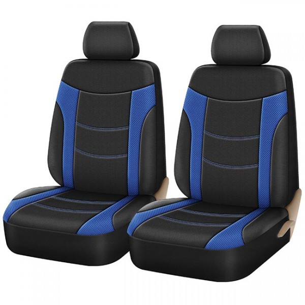Auto Gs Καλύμματα Αυτοκινήτου Super Sport All In One Μαύρο-Μπλε Ζευγάρι (4 Τεμάχια)
