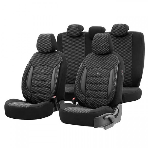Otom Καλύμματα Αυτοκινήτου Sport Plus Design Universal Σετ Εμπρός / Πίσω Μαύρο SPTPLS-101 11 Τεμάχια