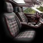 Otom GTI-801 Καλύμματα Αυτοκινήτου GTI Sports Design Jacquard / Lacost / Δερματίνη - Μαύρο - Κόκκινο (11 Τεμάχια)