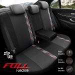 Otom HRZ-1801 Καλύμματα Αυτοκινήτου Horizon Jacquard / Rachel / Δερματίνη - Μαύρο Με Κόκκινο (11 Τεμάχια)