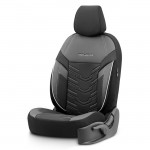 Otom RFL-2602 Καλύμματα Αυτοκινήτου Reflective Design Jacquard / Rachel / Δερματίνη - Μαύρο Με Άσπρη Ραφή (11 Τεμάχια)