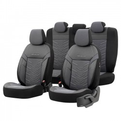 Otom RFL-2603 Καλύμματα Αυτοκινήτου Reflective Design Jacquard / Rachel / Δερματίνη - Μαύρο - Σκούρο Γκρι (11 Τεμάχια)