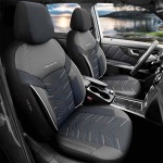 Otom RFL-2604 Καλύμματα Αυτοκινήτου Reflective Design Jacquard / Rachel / Δερματίνη - Μαύρο Με Μπλε Ραφή (11 Τεμάχια)